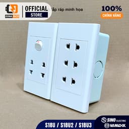 Ổ cắm Sino, hạt công tắc, ổ cắm, mặt ổ cắm, mặt công tắc sino, ổ mạng dòng s18 chính hãng 4