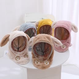 Mũ Lông có kính , Trùm Đầu Kèm Kính Chắn Gió Chống Bụi .lông thỏ Mềm Mịn: 7
