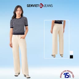 Quần dài nữ Genviet chất liệu jeans dáng ống đứng trẻ trung từ 8717 5