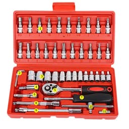 Bộ dụng cụ mở bulong ốc vít đa năng 46 chi tiết, Thép Không Gỉ, Bộ dụng cụ sửa chữa oto xe máy 46 món đa năng 1