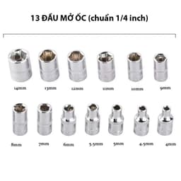 Bộ dụng cụ mở bulong ốc vít đa năng 46 chi tiết, Thép Không Gỉ, Bộ dụng cụ sửa chữa oto xe máy 46 món đa năng 5