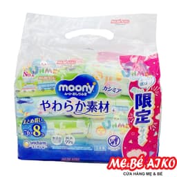 (COMBO 8 GÓI) KHĂN GIẤY ƯỚT MOONY 80 TỜ NỘI ĐỊA NHẬT - Màu Ngẫu Nhiên 1