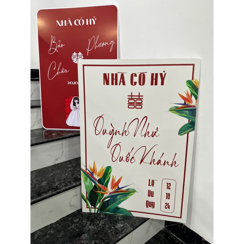 TA 30 - Bảng cổng cưới truyền thống, Bảng Welcome đám cưới, bảng tên cô dâu chú rễ, bảng hoa thiên điểu