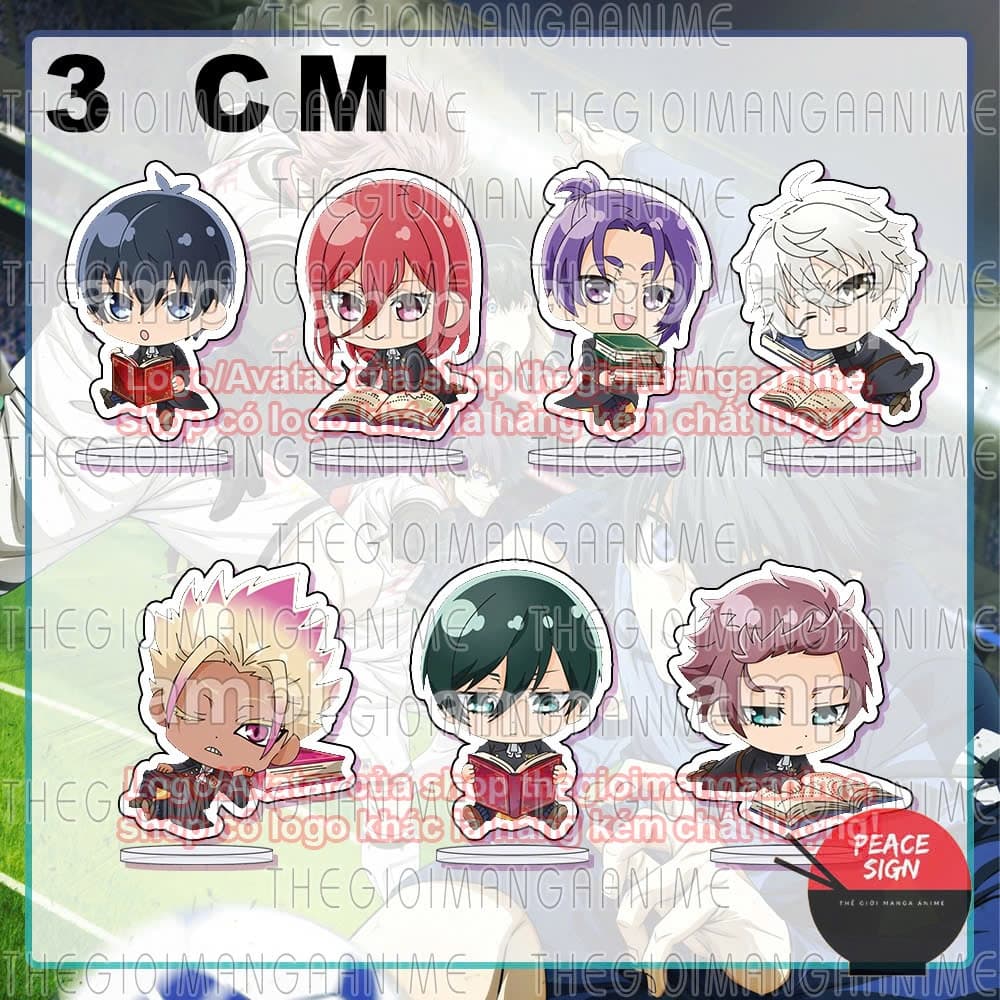 (mua 1 tặng 1) (3CM) Mô hình standee BLUE LOCK ver ĐỌC SÁCH tượng mica acrylic anime chibi trang trí góc làm việc