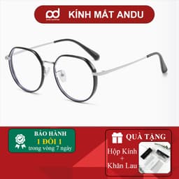 Gọng kính cận thời trang nam nữ  NARO EYEWEAR dáng tròn chống tia UV chất liệu kim loại cao cấp 1068 1