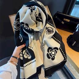 "Khăn Quàng Cổ Dạ Hoa Trà - Khăn Choàng Cao Cấp, Đẳng Cấp Sang Trọng" 5