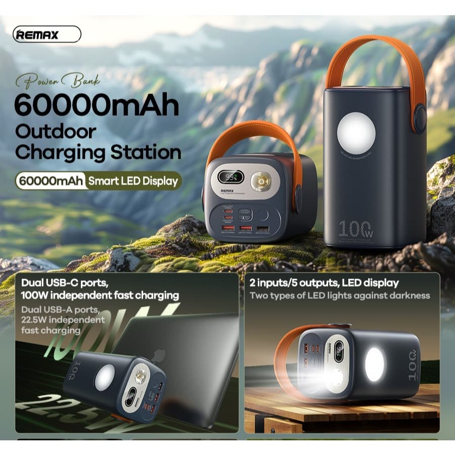 Pin Dự Phòng Sạc Nhanh 100W REMAX RPP-100 60.000mah và Pin Dự Phòng 22.5W Remax RPP-609 60.000mAhLKP