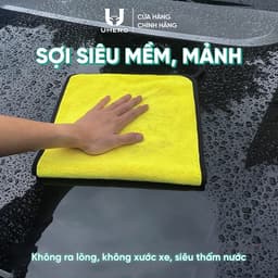 Khăn lau xe chuyên dụng Chính Hãng UHERO chất Liệu MICROFIBER siêu thấm hút mềm mại, sạch sẽ an toàn bề mặt xe 3