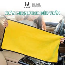 Khăn lau xe chuyên dụng Chính Hãng UHERO chất Liệu MICROFIBER siêu thấm hút mềm mại, sạch sẽ an toàn bề mặt xe 2