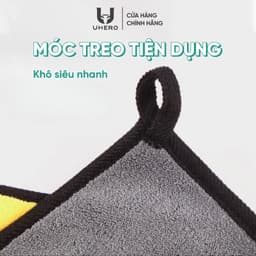 Khăn lau xe chuyên dụng Chính Hãng UHERO chất Liệu MICROFIBER siêu thấm hút mềm mại, sạch sẽ an toàn bề mặt xe 5