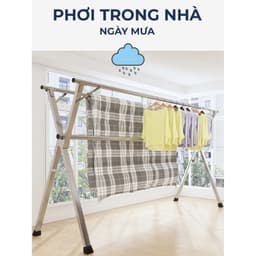 Sào Phơi Quần Áo ( NEW) giàn phơi Tặng 20 móc chống bay, Giá INOX Gấp Gọn, Treo Đồ Thông Minh Dạng Cây 9