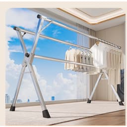 Sào Phơi Quần Áo ( NEW) giàn phơi Tặng 20 móc chống bay, Giá INOX Gấp Gọn, Treo Đồ Thông Minh Dạng Cây 3