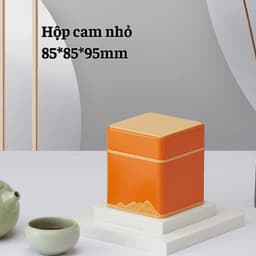 Hộp trà thiếc vuông chữ nhật hoạ tiết núi non mẫu mới - HVL TEA 4