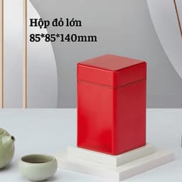 Hộp trà thiếc vuông chữ nhật hoạ tiết núi non mẫu mới - HVL TEA 3