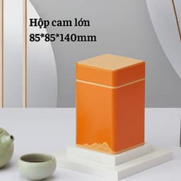 Hộp trà thiếc vuông chữ nhật hoạ tiết núi non mẫu mới - HVL TEA 5