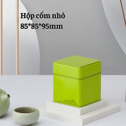 Hộp trà thiếc vuông chữ nhật hoạ tiết núi non mẫu mới - HVL TEA 8
