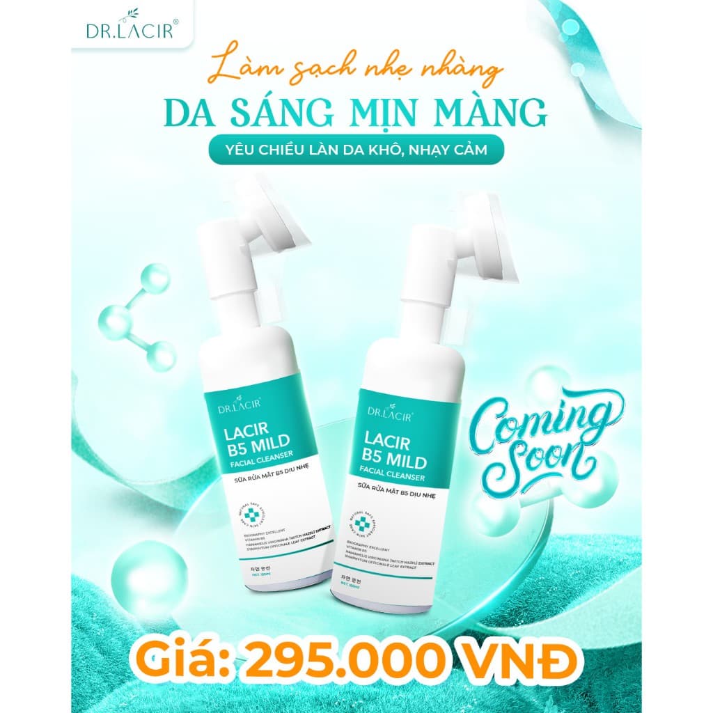 Sữa Rửa Mặt Dịu Nhẹ Dr. Lacir (Hộp 150ml) - Dành Cho Da Nhạy Cảm (Mẫu Mới)