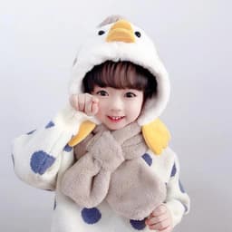 Nón len liền khăn hình vịt mùa đông cho bé 6–36 tháng , Lông cừu mềm ấm 4