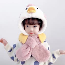 Nón len liền khăn hình vịt mùa đông cho bé 6–36 tháng , Lông cừu mềm ấm 6