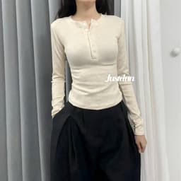 Áo Thun Nữ Tay Dài Ôm Body JUSTDUN T66 - Chất Len Tăm Lông Thỏ, Co Giãn 4 Chiều, Giữ Ấm Mềm Mịn 7