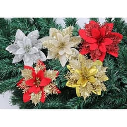 5  Bông hoa trạng nguyên kép kim tuyến, hoa nhũ làm oản tài lộc tết, trang trí cây thông noel 1