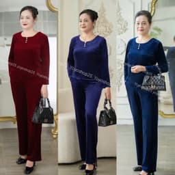 (CB5) Bộ Trung Niên Thu Đông Sang Trọng Cho Mẹ, Bộ Thời Thượng tay dài Mặc đi chơi, đi Chợ YOYOSHOP 1