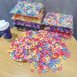 Set 500 chun cột tóc trơn cho bé nhiều màu dễ thương 2
