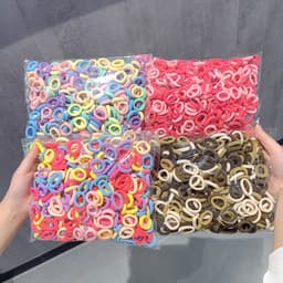 Set 500 chun cột tóc trơn cho bé nhiều màu dễ thương 1