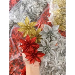 5  Bông hoa trạng nguyên kép kim tuyến, hoa nhũ làm oản tài lộc tết, trang trí cây thông noel 7