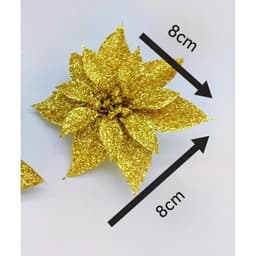 5  Bông hoa trạng nguyên kép kim tuyến, hoa nhũ làm oản tài lộc tết, trang trí cây thông noel 6