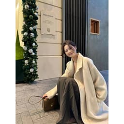 Áo Khoác Dạ Dáng Dài Cổ Bẻ Áo Khoác Nữ Form Rộng Dạ Tweed Áo Dạ Dáng Dài Kiểu Hàn Quốc Đi Đà Lạt Mùa Đông AD2308 3