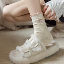 Sét 5 Đôi Tất Cổ Cao, Vớ Vải Cotton Họa Tiết NƠ Chấm Bi ,Cổ Bo Chun Siêu Co Giãn tt58 { u404 } 7