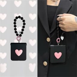[CÓ SẴN] Nhiều màu - Ốp Z FLIP 8 - Flip5 - Flip7 chất matte mịn charm tim kèm dây hạt bóng và thanh bảo vệ bản lề 2