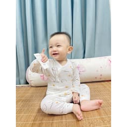 BD2. Quần áo sơ sinh cạp cao dài tay vải petit tăm tre, đồ bộ dài tay cho bé trai bé gái sơ sinh 2