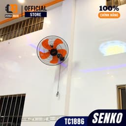 Quạt treo tường Senko TC1886, quạt công nghiệp công xuát 75W 5 cánh 3 cấp gió mạnh bảo hành 24 tháng 7