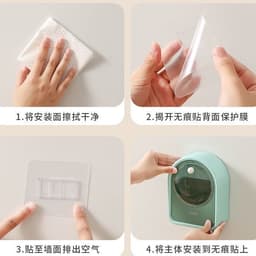 Hộp đựng bông tẩy trang chất liệu HIPS dán treo tường đa năng tiện lợi 7