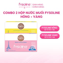 Combo Nước muối sinh lý Fysoline hồng 40 ống x 5ml và Vàng (Date T4.2027) 20 ống x 5ml 2