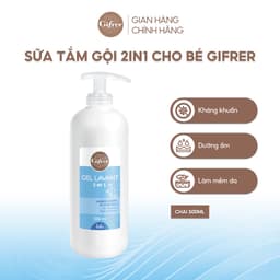 Sữa Tắm Gội 2 trong 1 cho bé Gifrer 500ml - Tinh chất Cúc Vạn Thọ Kháng khuẩn tăng cường độ ẩm - Fysoline 2
