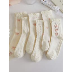 Tất  Vớ Cotton Đính Nơ Họa Tiết Hoa Nhỏ Xinh Xắn Phong Cách Harajuku Cho Nữ TT34 8