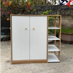 Tủ Đựng Giày Gỗ 7 Ngăn, 8 Ngăn (có Cửa) và Kệ Giày Dép Gỗ 5 Tầng Có ngăn mở 5