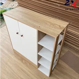 Tủ Đựng Giày Gỗ 7 Ngăn, 8 Ngăn (có Cửa) và Kệ Giày Dép Gỗ 5 Tầng Có ngăn mở 4