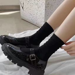 Set 10 đôi tất cổ cao Vớ Cổ Cao Vừa Siêu Mỏng Thoáng Khí Phong Cách Hàn Quốc Thời Trang Cho Nữ GIA DỤNG VĨNH NGÂN 4