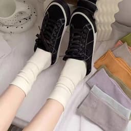 Set 10 đôi tất cổ cao Vớ Cổ Cao Vừa Siêu Mỏng Thoáng Khí Phong Cách Hàn Quốc Thời Trang Cho Nữ GIA DỤNG VĨNH NGÂN 5