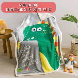 Chăn Lông Cừu Chăn Lông Tuyết 1m4 x 1m Siêu Nhẹ  Ấm Chăn Thu Đông Cho Bé Chăn Văn Phòng Shop Rô Ron 4
