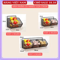 Kệ đựng gia vị 2 tầng 3 ngăn, kệ bếp treo tường chịu lực 10kg☘️ kệ đựng đồ đa năng 🌸 giỏ đựng hành tỏi gia vị 8
