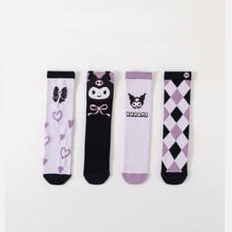 Tất Vớ cotton Cổ Cao Đùi Họa Tiết Hoạt Hình Kuromi Nhật Dễ Phối Đồ Cho Bé Gái te48 { V313 } 2