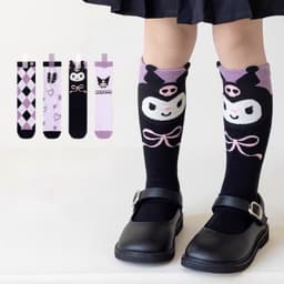 Tất Vớ cotton Cổ Cao Đùi Họa Tiết Hoạt Hình Kuromi Nhật Dễ Phối Đồ Cho Bé Gái te48 { V313 } 6