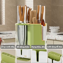 Ống Đựng Dao Đũa Đa Năng Chống Nấm Mốc Dễ Dàng Vệ Sinh Chất Liệu Nhựa PP Cứng Cáp 7