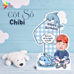Cột số kèm chibi sinh nhật cho bé trai bé gái 5