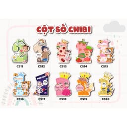Cột số kèm chibi sinh nhật cho bé trai bé gái 7